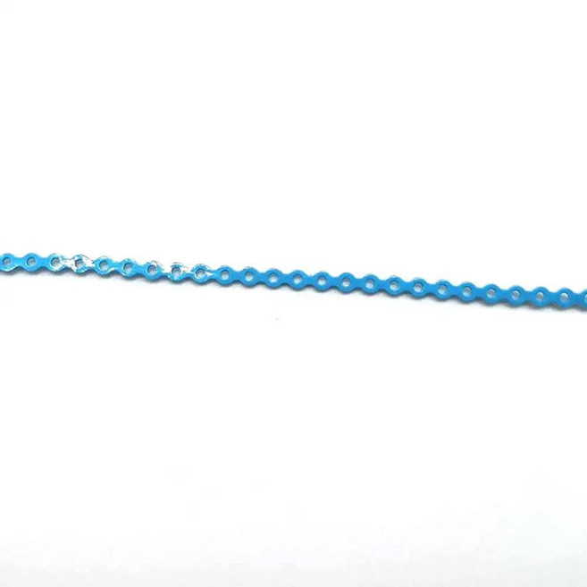 치과 교정 탄성 고무 파워 체인 교정기 밴드 짧음/긴/닫힘 치아 교정기용 (롱 스카이 블루) 193406, 하늘색