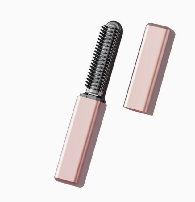 [고으니샵] 무선 초미니 앞머리 고데기 휴대용 충전식 빗고데기 옆머리, jyx-18, 로즈골드