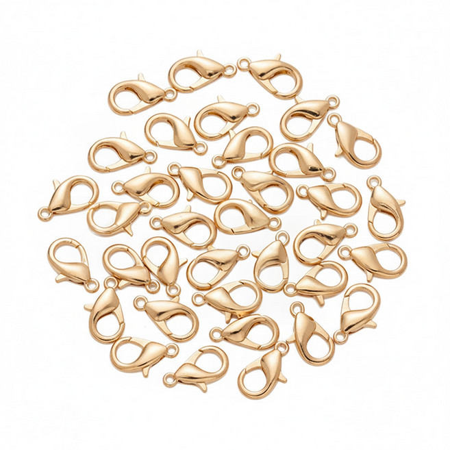 랍스터 고리 연결고리 키링 부자재 18mm, 30개, 라이트골드