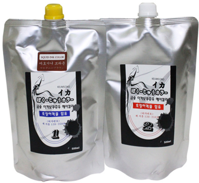 뉴겐 금송 이카보쿠쥬우 헤어컬러(오징어 먹물) 1제500ml+2제500ml, 쵸코브라운, 1개