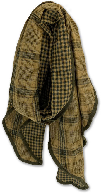 일본 빈티지 감성 린넨 워싱 체크 롱스카프