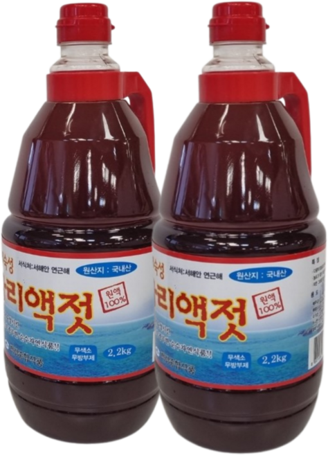 백령도 까나리액젓 원액100% 2배숙성 신안천일염 고순도 최상급품, 2개, 2.2kg