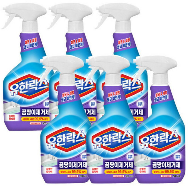 유한락스 곰팡이제거제 500ml 6개/곰팡이 락스, 6개