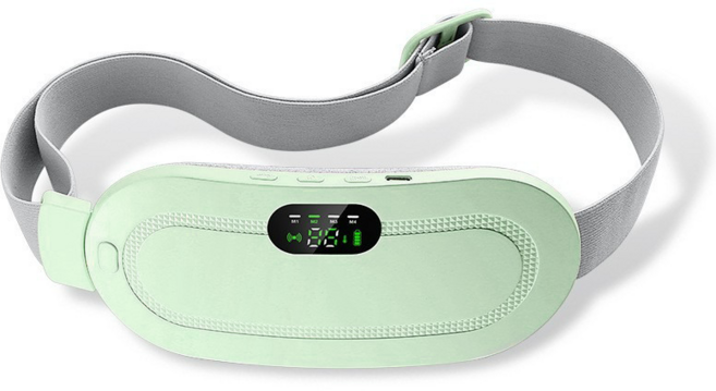 Keka 복부 온열 찜질기 안마기 진동 허리 마사지기 3단계 온도조절 4단계 진동조절 무선 충전식, 그린