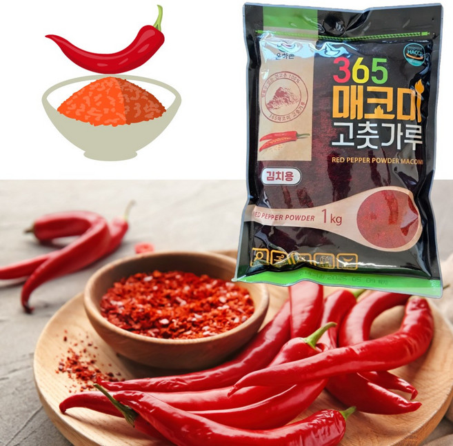 중국산 365 매코미 고춧가루 김치용, 1kg, 1개