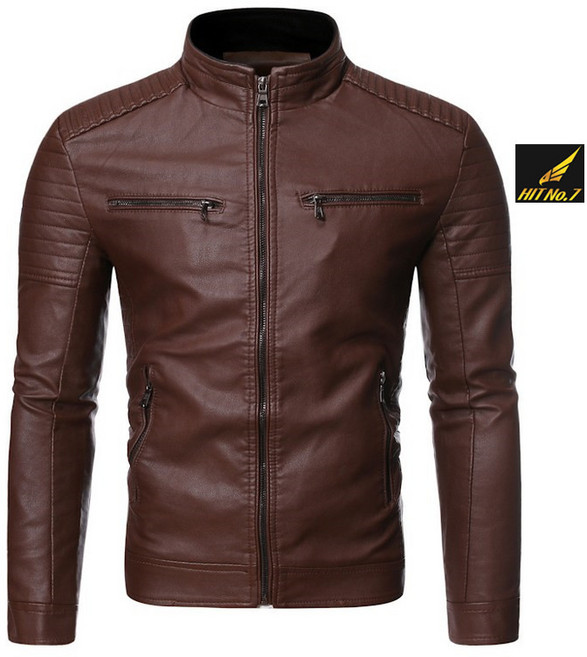 HIT No.7 슬림핏 남성 가죽자켓 PU 간절기 라이더자켓 바이크 항공점퍼 1PO