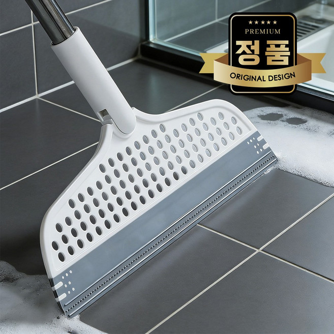 하늘박스 실리콘 빗자루 물기 제거 롱스퀴지 밀대 세트, 화이트, 1세트