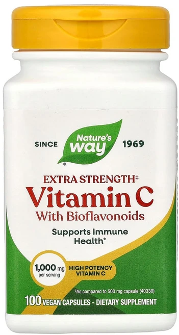 네이처스웨이 바이오플라보노이드 함유 비타민C 엑스트라 스트렝스 1000mg 베지 캡슐 100정, 1개 - 쿠팡