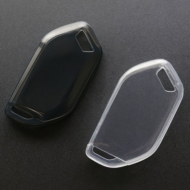 (1+1)라임리빙 기아 호환 차키케이스 자동차 키케이스 투명, 클리어 화이트+블랙, 기아-02