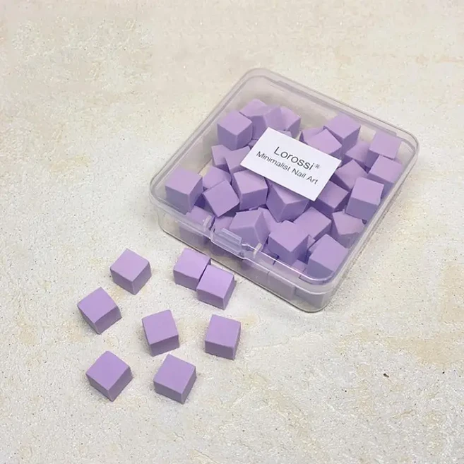 50개 스펀지 그라데이션 네일 아트 스탬퍼 도구 젤 폴리쉬 컬러 그라데이션 브러쉬 글리터 파우더 도팅 펜, 04 Purple