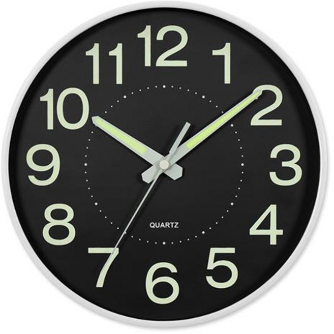 아날로그 인테리어 10인치 야광 무소음 벽시계 GW026, GW026-BB