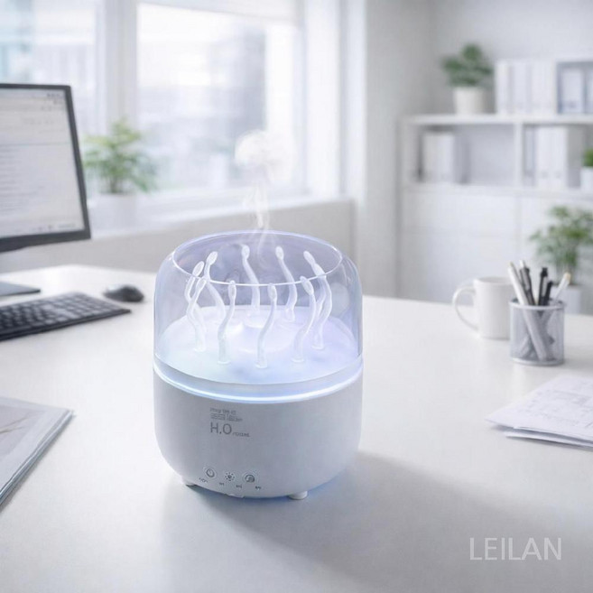 레이란 해파리 가습기 물멍 무드등 힐링 미니 탁상용 침실 사무실 인테리어 분위기, 화이트, 280ml