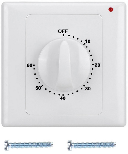기계식 카운트다운 타이머 스위치 자동 전원 끄기 기계식 조명 스위치, 램프로 60분, 1개