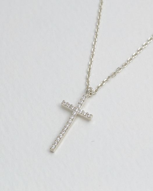 모두디자이너 실버925 크로스 큐빅 십자가 목걸이 03