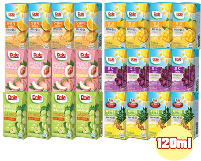 Dole 돌주스 120ml 머스캣 파라다이스8+포도8/총16팩/무료배송