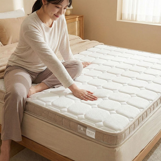 올인홈 바른수면 5세대 포켓스프링 편안한 토퍼 매트리스, 샌드베이지, 7cm