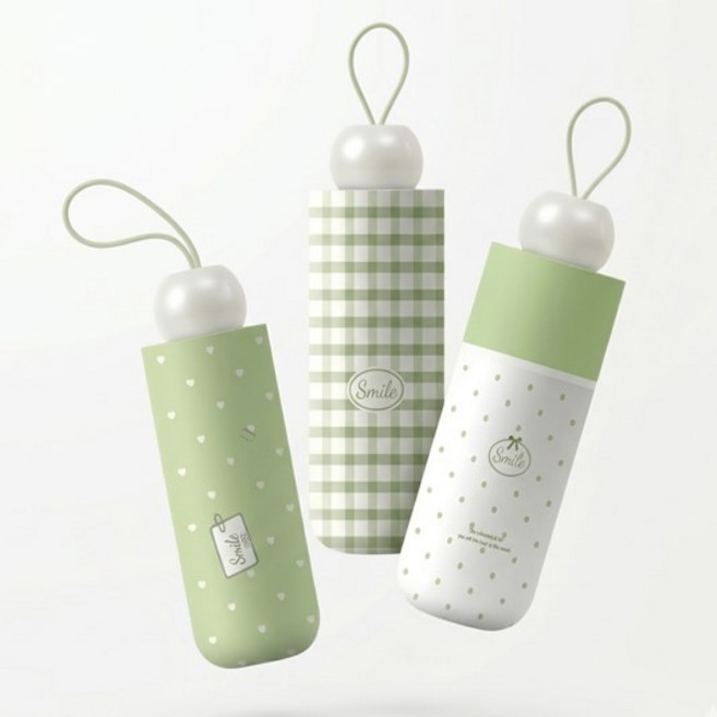 초경량양산 자외선차단양산 미니양산 양우산 암막양산 말차색양산, 1개, 스마일도트