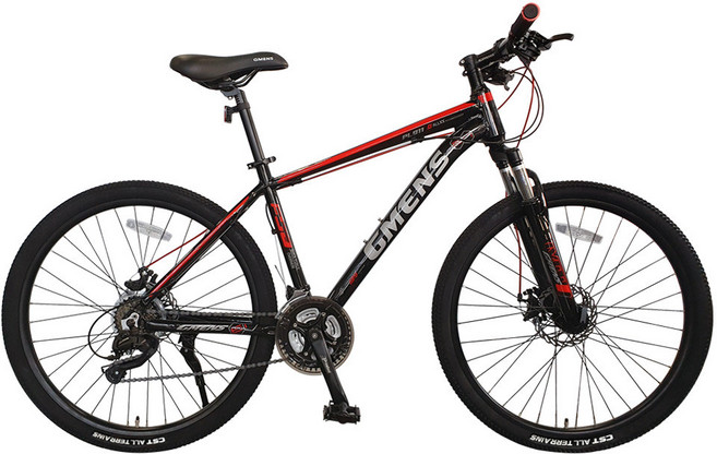 [지멘스 자전거] 시마노EN 알루미늄프레임 MTB 자전거 원터치변속21단 기계식디스크, 170cm, 1개, [조립완료]시마노 EN 블랙/레드