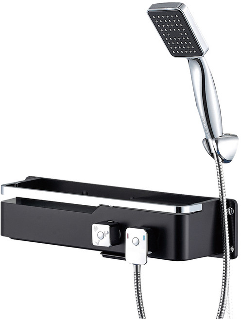 셀프리빙 가성비 일반 선반형 샤워기 욕실 수전 [셀프영상 설치가능], 미리내 스마트 선반형 샤워수전(블랙) 샤워기, 블랙, 1개