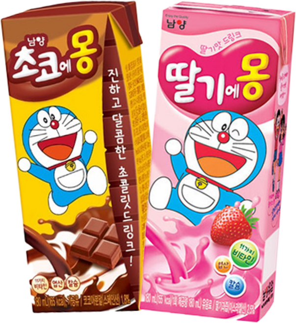 남양 멸균우유 딸기에몽 +초코에몽 총 /무료배송, 180ml, 48팩