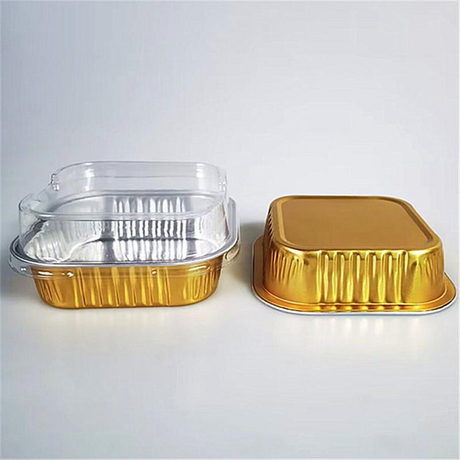 카페용 알루미늄 제품 호일 휴대용 100개 마카롱 일회용 포장 디저트 티라미슈 몰드 선물용 베이킹 소형, 6.골드: 뚜껑있음 100개