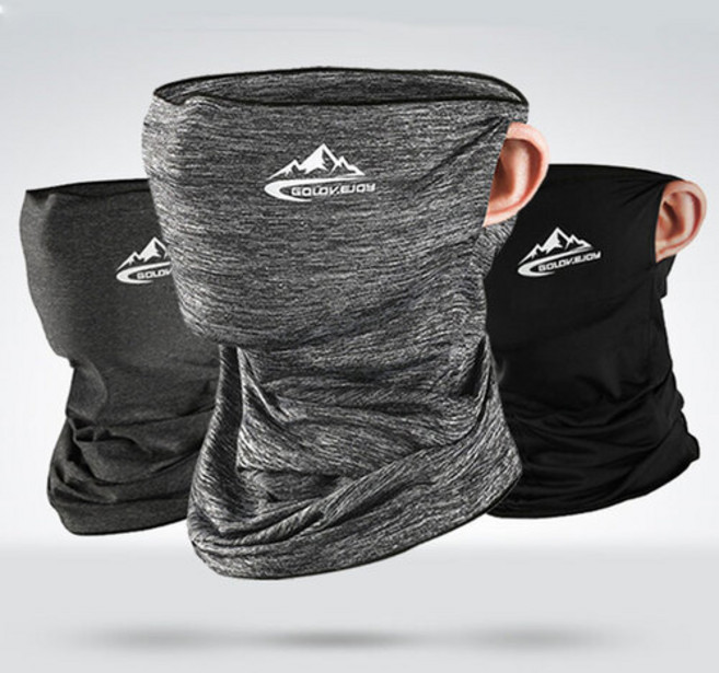 여름철 라이딩 런닝 등산 운동 UV차단 쿨링 안면 마스크, 블랙