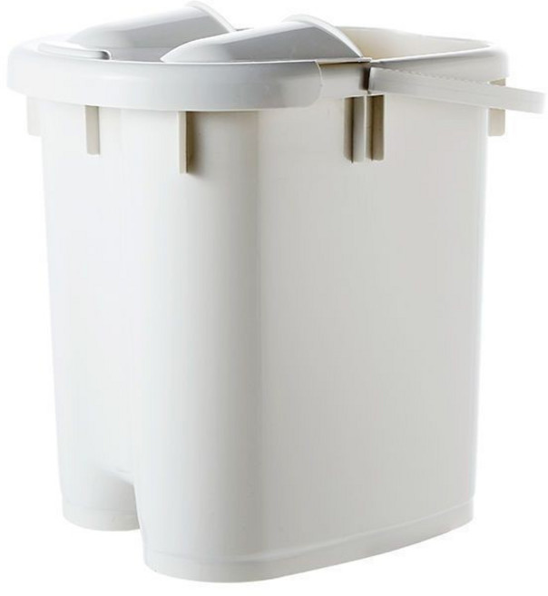 加深桶身足浴機 按摩滾輪 保溫蓋設計, 白灰色泡腳桶, 1個