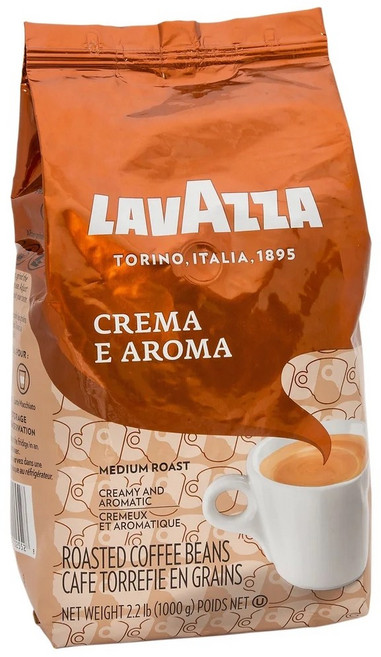 라바짜 원두 Lavazza Crema e Aroma Coffee 에스프레소 블렌드 커피빈 [캐나다 현지 소싱 발송], 1개, 1kg, 생두