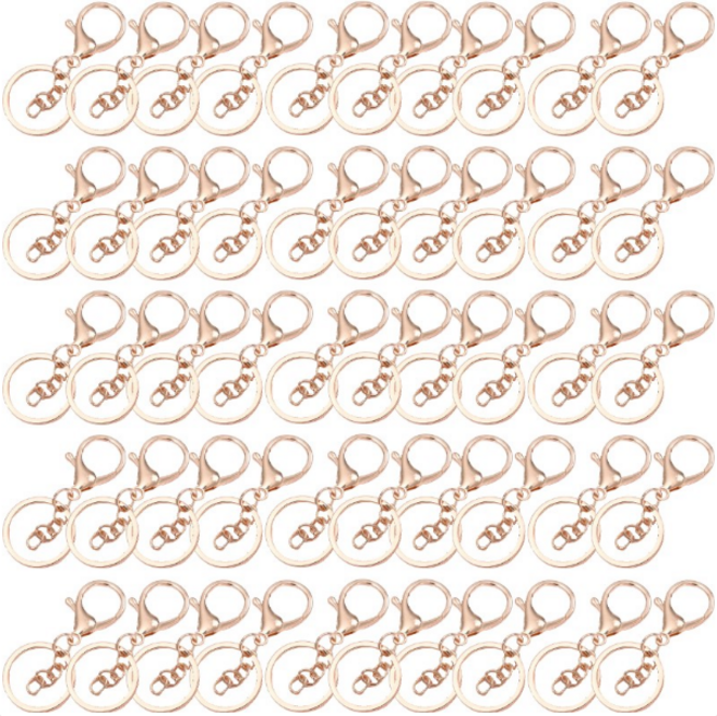 에쉬울프 체인 키링고리 50개, 골드