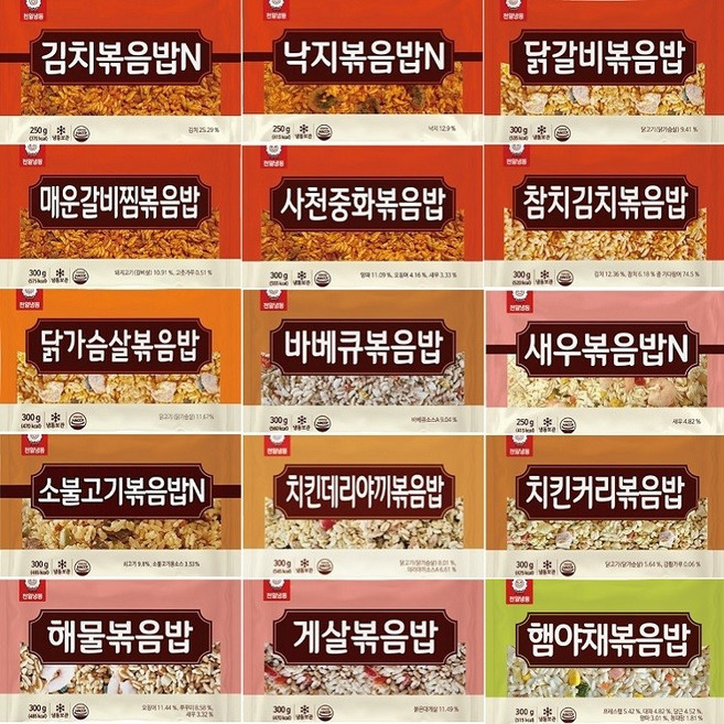천일 볶음밥 15종 10봉 골라담기, 250g, 3.새우볶음밥 270gx5팩, 1.갈릭라이스 200gx5팩