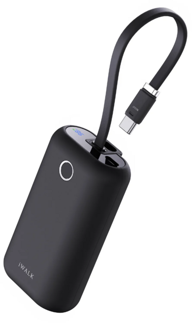 아이워크 기내반입 보조배터리 초고속미니 휴대용 빌트인 케이블 양방향충전 10000mAh, 블랙, UBP001