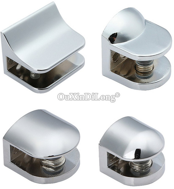 아연 합금 두꺼운 유리 클램프 목재 보드 선반 거치대 지지대 브래킷 크롬 드릴링 없음 신제품 4, 1개, 2. K126 Clamp 10-12mm