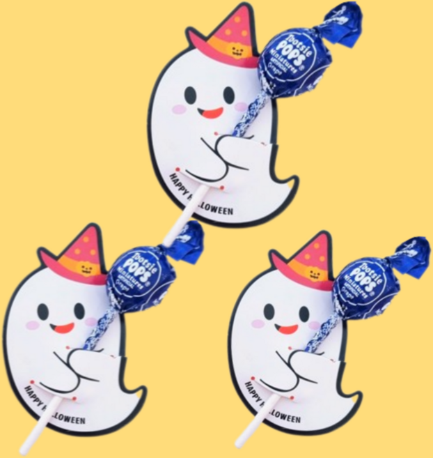 꾸밋 할로윈 캔디페이퍼 막대사탕꽂이, 50장, 큐티유령