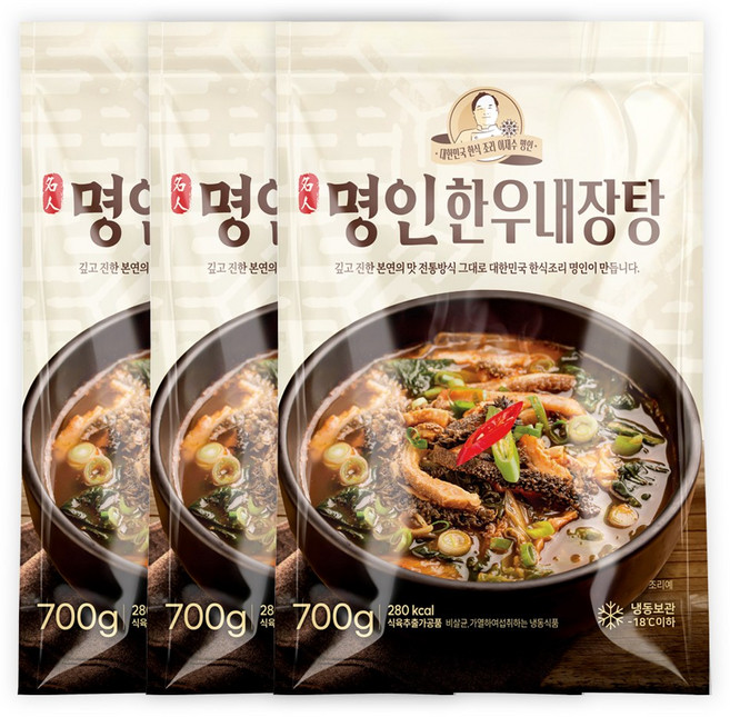 이가네식품 이재수명장 명인의 프리미엄 명인한우내장탕 700g, 3개