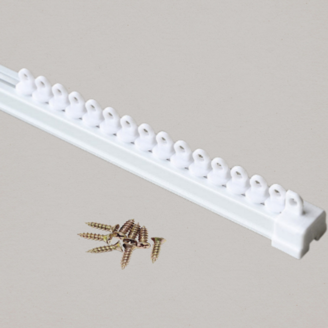 커블 길이조절 저소음 전착 커튼레일, 화이트