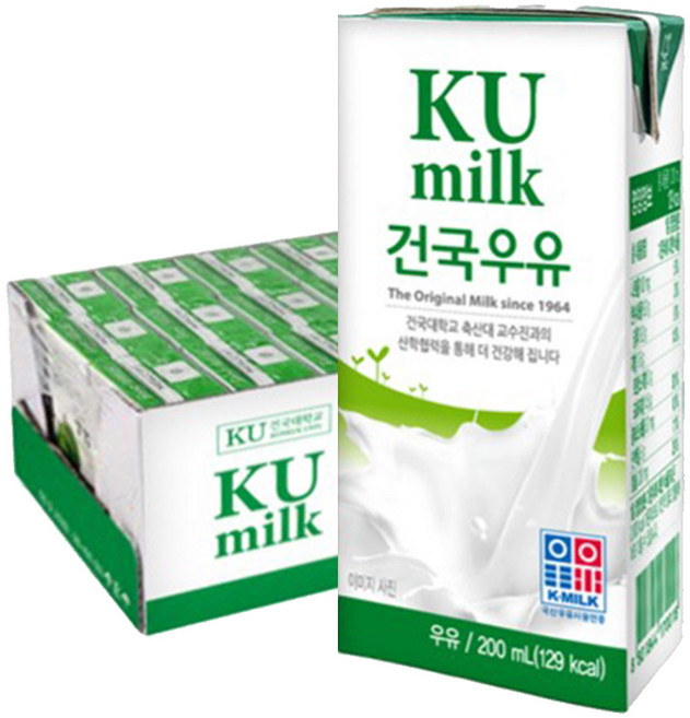 [건국우유] 멸균우유 200ml 24입, 24개