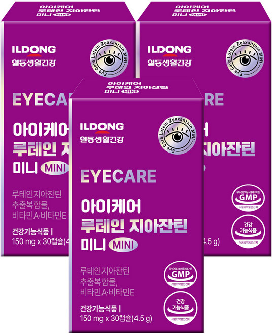 일동생활건강 아이케어 루테인 지아잔틴 미니, 3개, 30정
