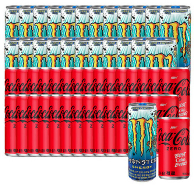 몬스터 에너지 레모네이드 355ml 24캔+코카콜라제로, 단일구성