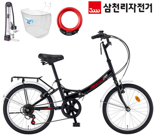 레스포 2026 투모로우 20인치 접이식 자전거 폴딩 미니벨로 / 바구니 번호키 펌프 3종증정, 1개, 138cm, 블랙