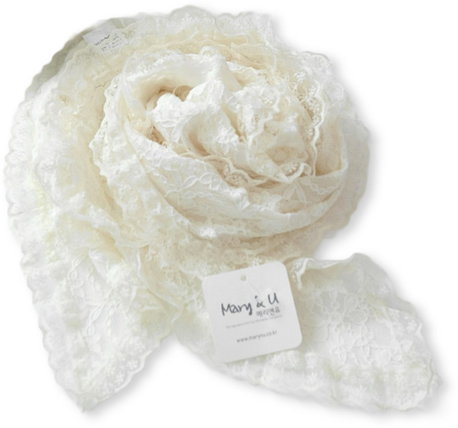 메리앤유 레이스트리밍 스판 소재 플로럴 스카프 국산 선물 케이스