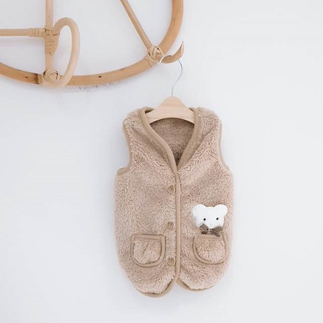 한스 곰토끼 조끼, 베이지, 1개