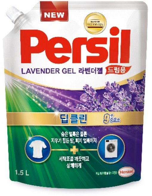 퍼실 딥클린 라벤더젤 플러스 드럼용 액상세제 라벤더 코튼향 리필, 1.5L, 1개입, 1개