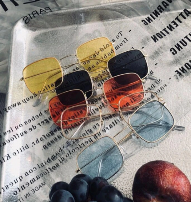 SANS 레트로 빈티지 Y2K 스퀘어 틴트 선글라스 패션 안경 힙한 코디