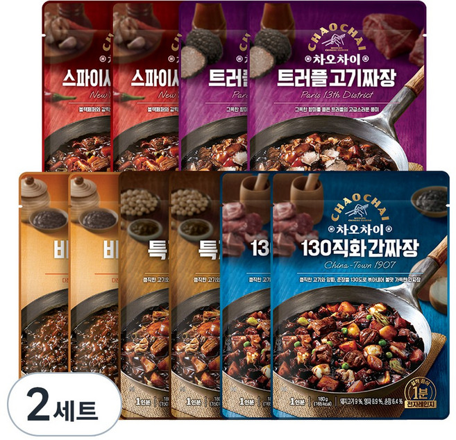 차오차이 짜장 혼합 5종 x 2p 세트, 180g, 2세트