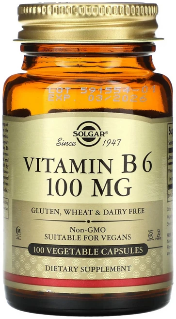 솔가 비타민 B6 100 mg 베지캡슐 100정, 1개 - 쿠팡