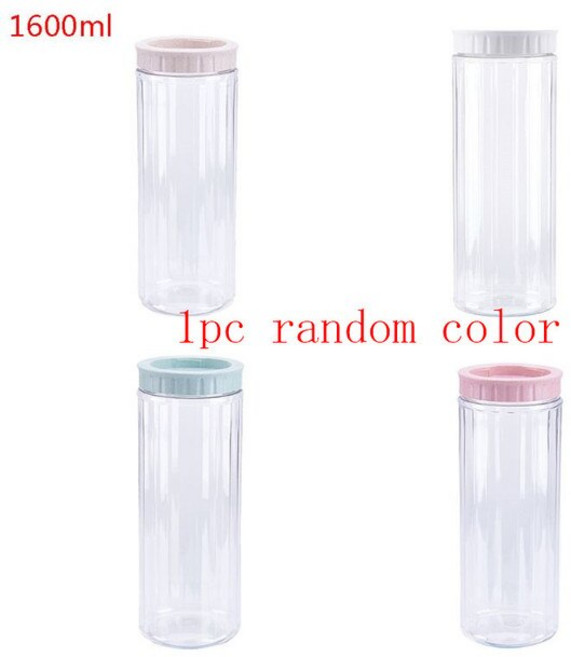 뚜껑이 있는 주방 투명 식품 저장 용기 내구성 밀봉 냄비 시리얼 곡물 콩 쌀 플라스틱 우유 분말 항아리 1 개, [03] L, 1개