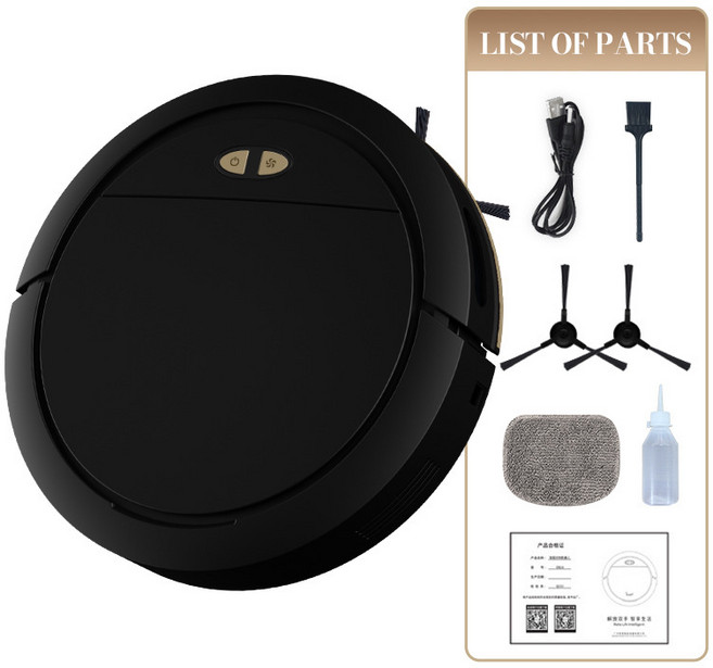 智能掃地機器人家用全自動清潔機吸塵帶APP控制水箱掃拖一體, 一臺, 黑色英文版不帶logo