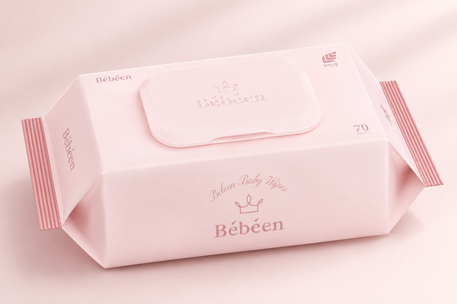 Bebeen 로즈 골드 유아물티슈 캡형, 75g, 70매, 20개
