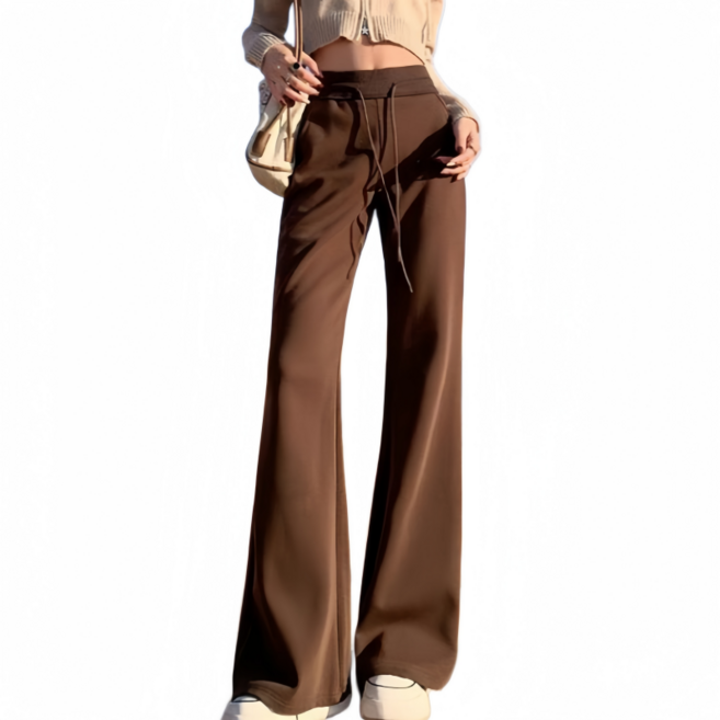 Makone 여성 하이웨이스트 트레이닝 팬츠 솔리드 심플 캐주얼 바지 부츠컷