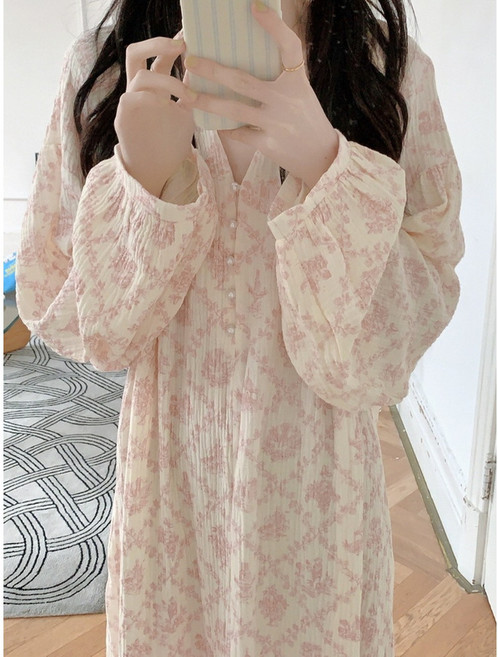 아틀란티스 빅사이즈 원피스잠옷 여성 임부복 수유 긴팔 겨울 수면 임산부 잠옷